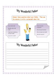 English Worksheet: My Wonderful Father