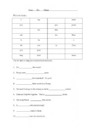 English worksheet: I, my, me, mine...