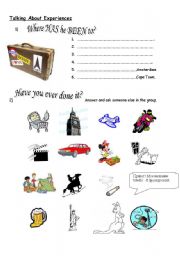 English Worksheet: Experiences: Have you ever...?