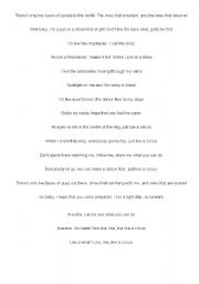 English worksheet: Circus lyrics- Britney Spears