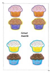 English Worksheet: Awards cutouts