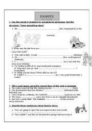 English Worksheet: PASSIVE VOICE PRACTICE(2 pages)