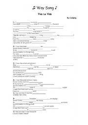 English worksheet: Viva la vida - Cold Play