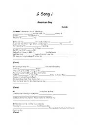 English Worksheet: American Boy - Estelle