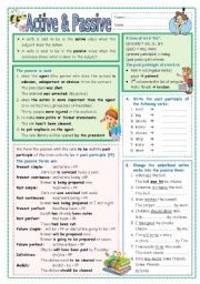 English Worksheet: Active and Passive