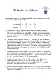 English Worksheet: The happiest days of the year.