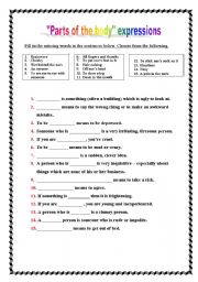 Parts of the body expressions