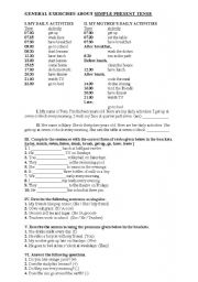 English Worksheet: Present Simple Tense 