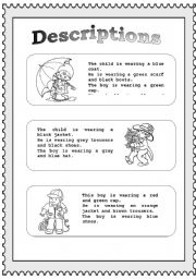 English Worksheet: Children descriptions