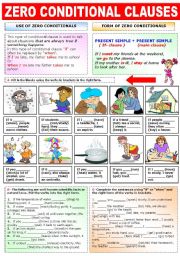 English Worksheet: ZERO CONDITIONAL CLAUSES