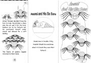 English Worksheet: Anansi and His Six Sons [BW] (story in a brochure)