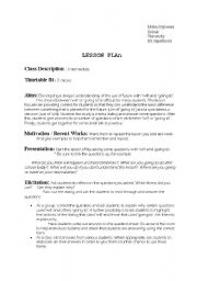 English worksheet: Lesson Plan for 