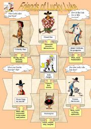 English Worksheet: Friends of Lucky Luke (the cowboy series)