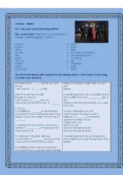 English Worksheet: Maybe - Opshop