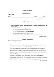 English worksheet: Test on Shopping