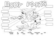 English Worksheet: Lable and Colour Skating Stan