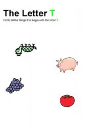 English Worksheet: LETTER T