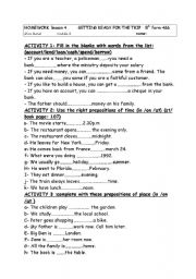 English Worksheet: getting ready for the trip