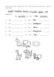 English worksheet: Complete the sentences