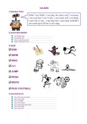 English Worksheet: Can - ability