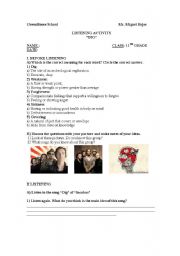 English worksheet: WORKSHEET LISTENING