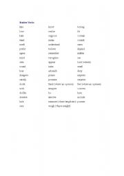 English Worksheet: stative verbs