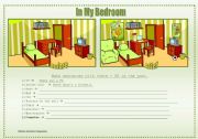 English Worksheet: Things in my bedroom - THERE + TO BE (PAST)