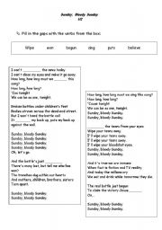 English worksheet: Sunday Bloody Sunday