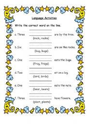 English Worksheet: Singular & Plural