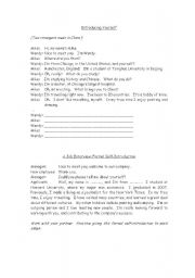 English Worksheet: Self-Introductions