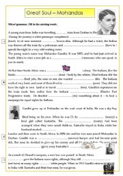 English Worksheet: GANDHI   - THE GREAT SOUL