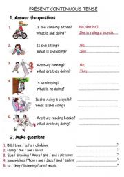 English Worksheet: Present Continuous-Worksheet