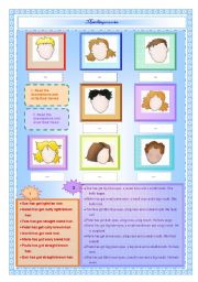 English Worksheet: Describing people (physics and feelings)