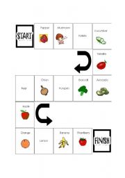 English worksheet: Fruit n Veg Boardgame