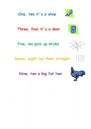 English worksheet: Rhyme: One, two