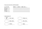 English worksheet: numbers: count, read and write.