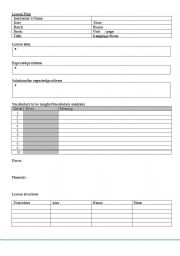 English Worksheet: Lesson Plan Template