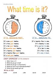 English Worksheet: What time is it?