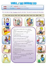 English Worksheet: will vs. be going to