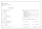 English worksheet: Verb to be