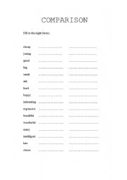 English worksheet: Comparison