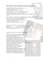 English Worksheet: Eric Clapton - Tears in Heaven