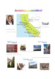 English worksheet: California