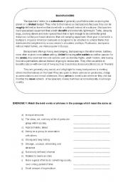 English worksheet: backpacker