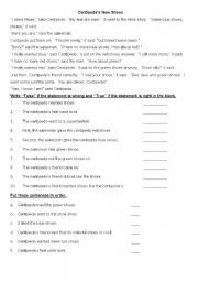 English worksheet: Centipedes Shoes