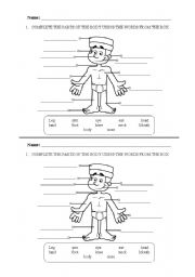 English worksheet: BODY PARTS