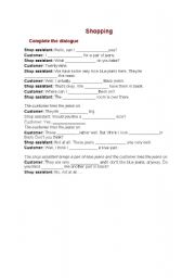 English Worksheet: Shopping