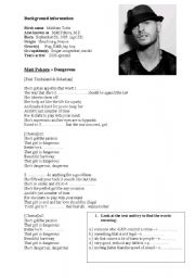 English Worksheet: song 