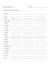 English Worksheet: Spelling 032309