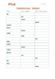 English worksheet: Irregular verbs practice
